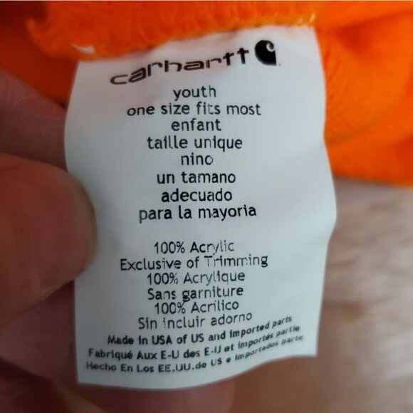 Carhartt Safety Orange Beanie Hat Cap YOUTH - Picture 5 of 6